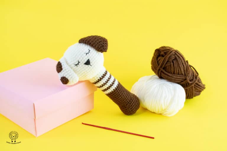 Dog Amigurumi rattle free crochet pattern