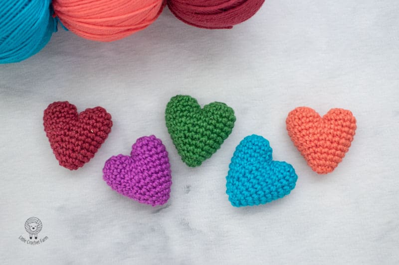 No-sew mini Crochet Heart free pattern