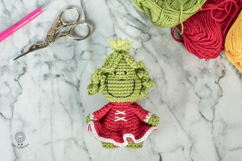 Mrs. Grinch amigurumi free crochet pattern