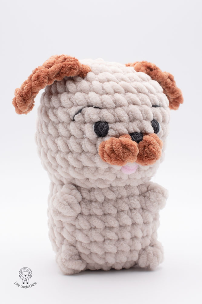 No-sew crochet Puppy Pug free pattern